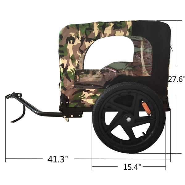 Camouflage Foldable Bicycle Trailer Bike Trailer for Camping Pet Dog Cat Luggage Carry