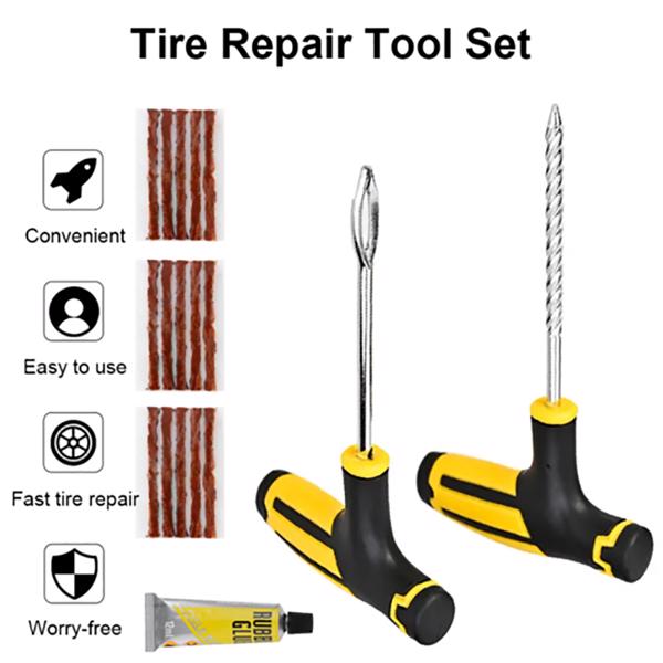 Emergency Tire Car Van Motorcycle Tubeless Tyre Puncture Repair Kit Tools Glue