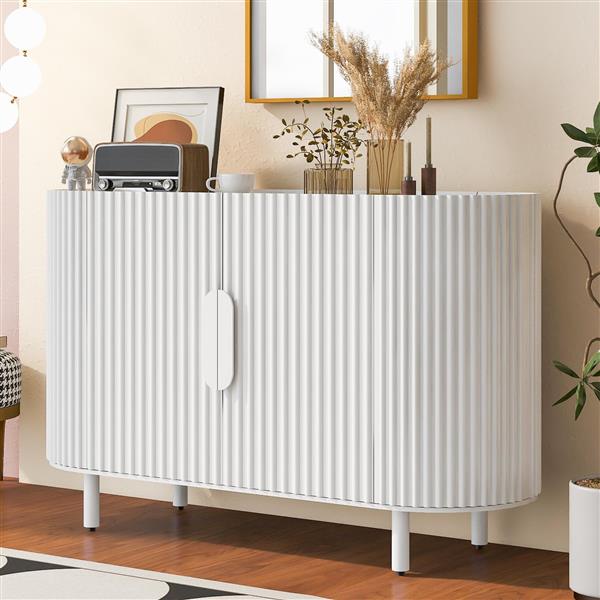 Curved Design Light Luxury Sideboard with Adjustable Shelves,Suitable for Living Room,Study and Entrance