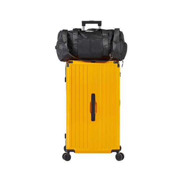 Luggage Set 4 pcs (20"/24"/29"/Travel Bag), PC+ABS Durable Lightweight Luggage with Collapsible Cup Holder, 360° Silent Spinner Wheels, TSA Lock, Yellow