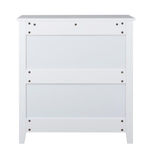 Solid Wood spray-painted drawer dresser bar,buffet tableware cabinet lockers buffet server console table lockers, retro round handle, applicable to the dining room, living room,kitchen corridor,white