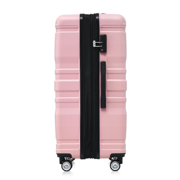 Luggage Sets New Model Expandable ABS Hardshell 3pcs Clearance Luggage Hardside Lightweight Durable Suitcase sets Spinner Wheels Suitcase with TSA Lock 20''24''28''(pink)