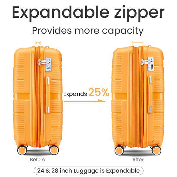 Luggage Sets 4 Piece(14/20/24/28) PP Lightweight & Durable Expandable suitcase