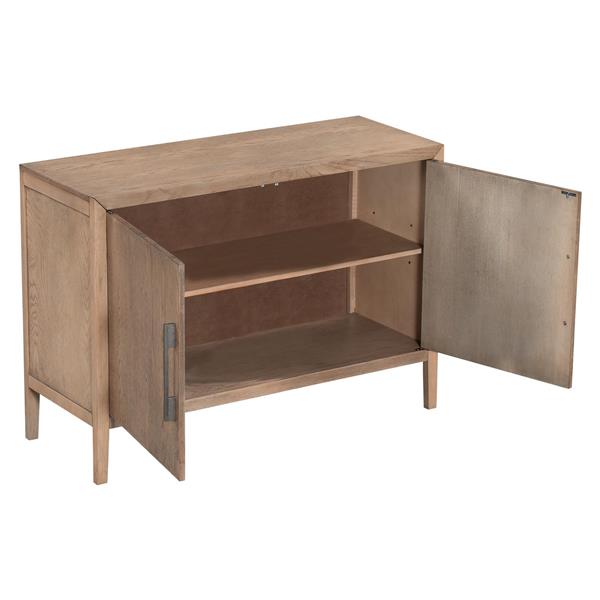 Storage Cabinet Sideboard Wooden Cabinet with 2 Metal handles and 2 Doors for Hallway, Entryway, Living Room