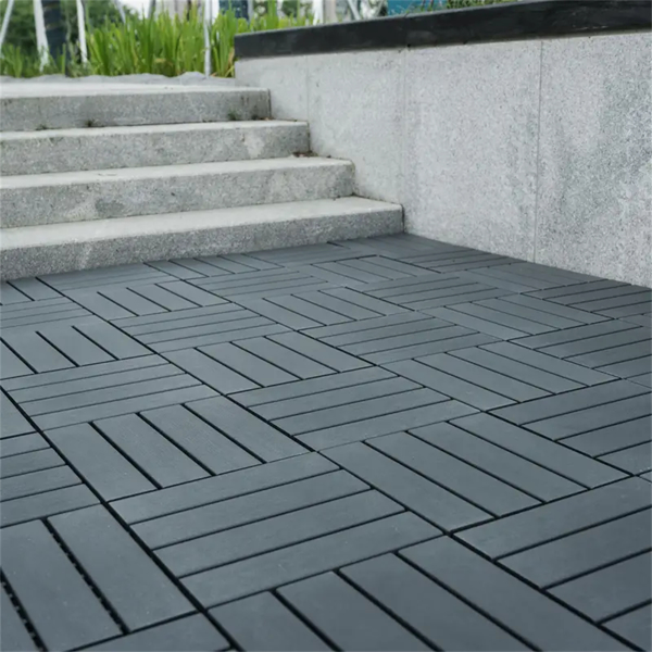 88pcs dark grey 11.8 "x 11.8" (30cmx30cm) interlocking deck plastic tiles four-way locking, non-slip waterproof indoor outdoor universal flooring, all-weather terrace tiles, flat imitation wood patter