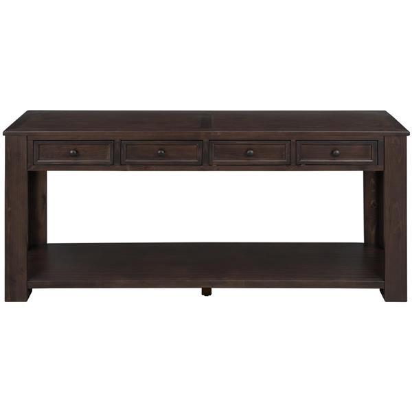 Console Table/Sofa Table with Storage Drawers and Bottom Shelf for Entryway Hallway(Espresso)