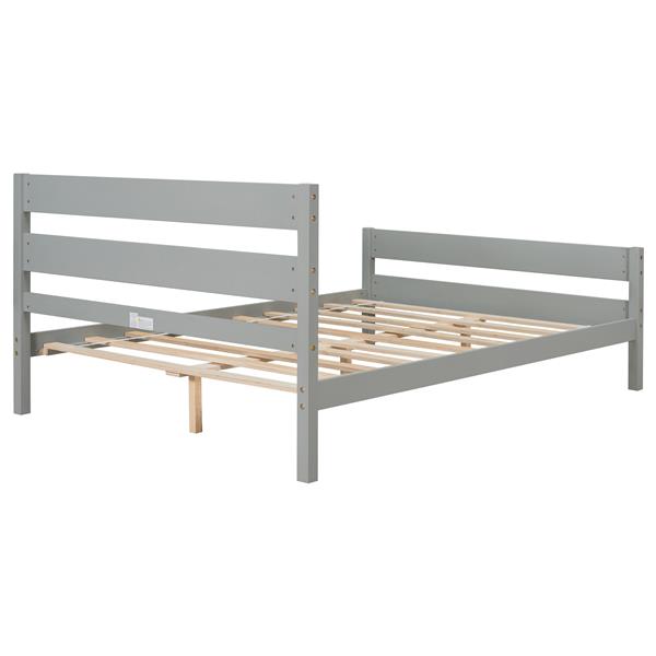 Full Bed with Headboard and Footboard,Grey