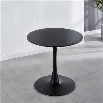 31.5\\"Black Tulip Table Mid-century Dining Table for 2-4 people With Round Mdf Table Top, Pedestal Dining Table, End Table Leisure Coffee Table