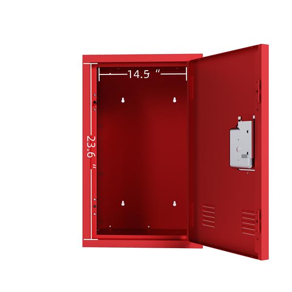 24" H Locker Storage Cabinet, Metal Locker Storage Cabinet with 1 Doors, Small Metal Locker,Lockable Storage Cabinet,for Employees,Office,Kids Locker - Assembly Required (Elegant Red)