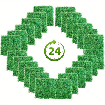 24 pieces of 23.6 \\"x 15.75 \\" artificial boxwood boards, grass wall panels, boxwood fence panels, UV protection suitable for artificial green wall decoration, fence garden wedding backyard decoration