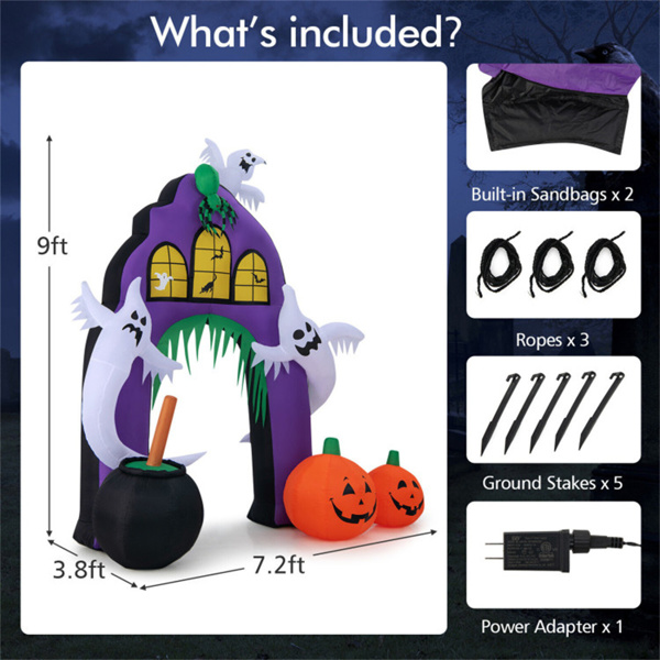 9 Feet Halloween Inflatable Archway Decor