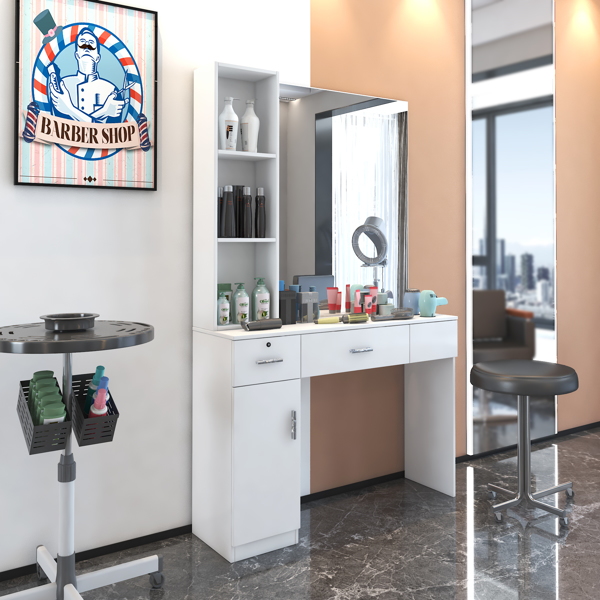 Salon Station Barber Stations Styling Station Barber Beauty Spa Salon Equipment Set with Mirror 