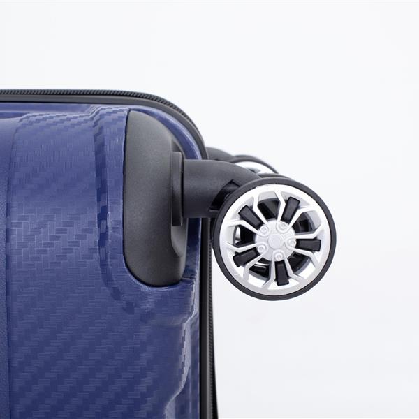 Hardshell Suitcase Spinner Wheels PP Luggage Sets Lightweight Durable Suitcase with TSA Lock,3-Piece Set (20/24/28) ,Navy