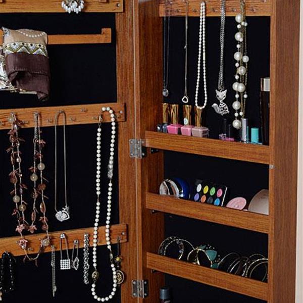 Wall mount and over the door jewelry cabinet mirrored furniture jewelry box mirror cabinet boxes for jewelry