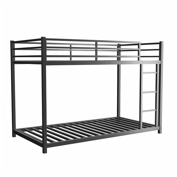 Metal Twin over Full Bunk Bed/ Heavy-duty Sturdy Metal/ Noise Reduced/ Safety Guardrail/No Box Spring Needed,Black