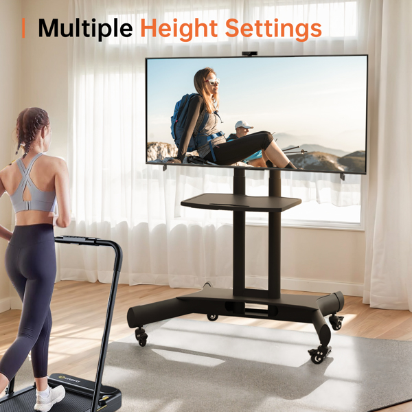  Universal Swivel TV Stand for 32–80 inch TVs, Height Adjustable Table Top TV Stand Mount with Tilt, Max VESA 600x400mm (Black) 