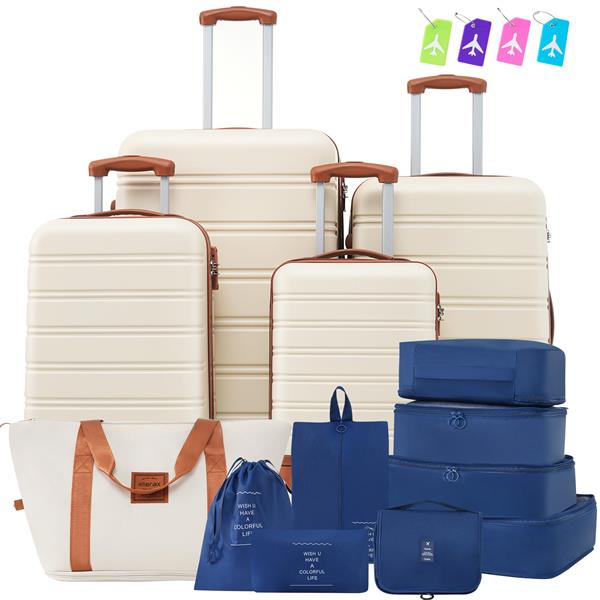 Hardshell Luggage Sets 4 pcs + Bag Spinner Suitcase with TSA Lock Lightweight-16"+20"+24"+28" Luggages