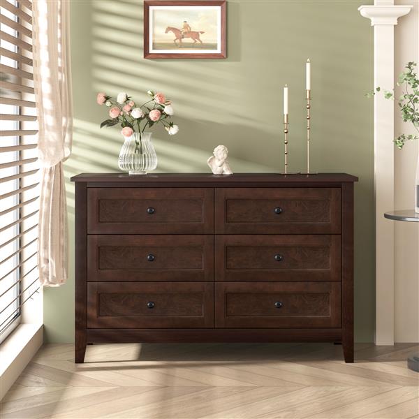 Solid Wood spray-painted drawer dresser bar,buffet tableware cabinet lockers buffet server console table lockers, retro round handle, applicable to the dining room, living room,kitchen corridor,auburn