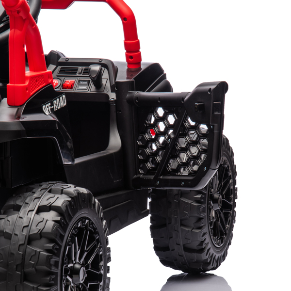 24V Kids Ride On UTV,Electric Toy For Kids w/Parents Remote Control,Four Wheel suspension,Low Start,Adjustable speed,Multimedia player,Early Education,Bluetooth,Rear storage space for kids aged 3+.