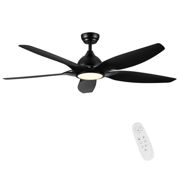 60 In Intergrated LED Ceiling Fan Lighting with Black ABS Blade