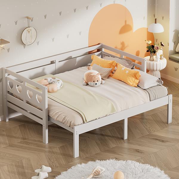 Twin Extending Daybed with Trundle, Wooden Daybed, White