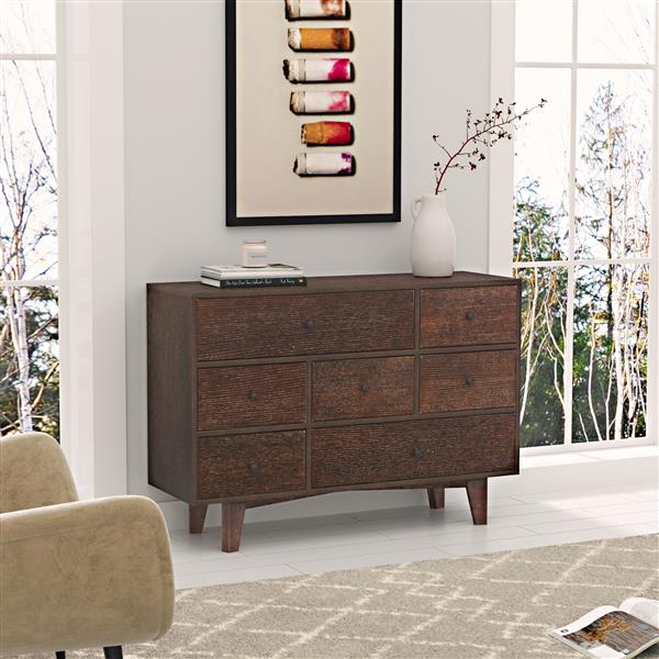 Solid Wood spray-painted drawer dresser bar,buffet tableware cabinet lockers buffet server console table lockers, retro round handle, applicable to the dining room, living room,kitchen corridor auburn