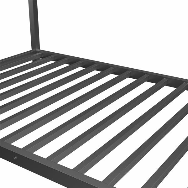 Metal Twin over Full Bunk Bed/ Heavy-duty Sturdy Metal/ Noise Reduced/ Safety Guardrail/No Box Spring Needed,Black