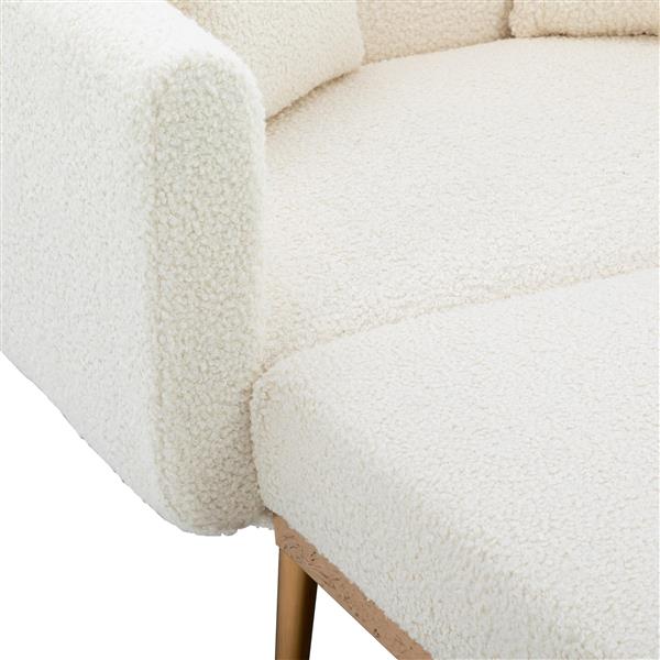 fashionable and classic style chaise lounge chair / accent chair for Living Room, bedroom (Teddy White)