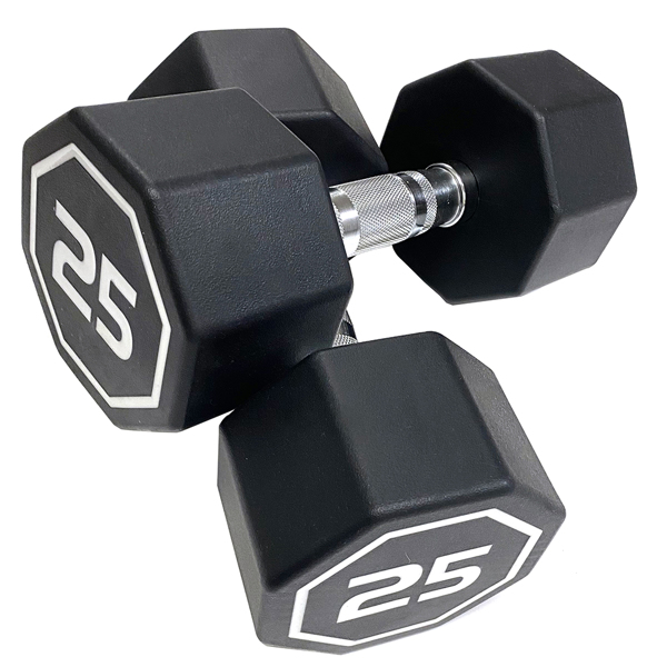 APOLLO IR3920 Premium Octagonal Dumbbells, Large Numbers, Hard Chrome Plated Handle Dumbbells to Assist with Push-Ups, 25 lbs set of 2  