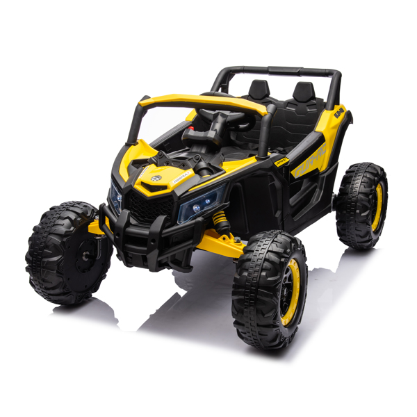 12V Ride On Car with Remote Control,UTV ride on for kid,3-Point Safety Harness, Music Player (USB Port/Volume Knob/Battery Indicator), LED Lights, High-Low Speed Switch - Off-Road Adventure for Kids