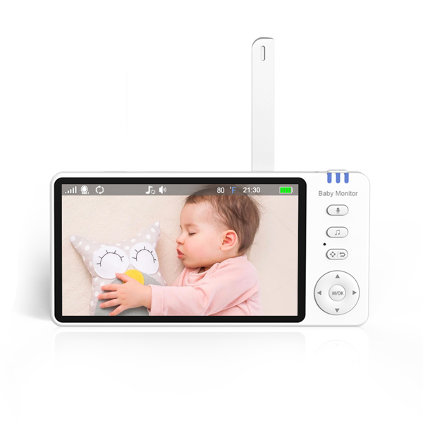 Baby Monitor 720P with Camera 5 Inch HD 3500mAh  IPS Display, VOX Mode Digital Zoom Night Vision Two-Way Talk Temperature Display