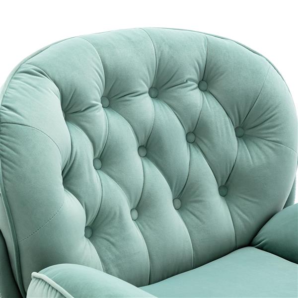 Accent chair  TV Chair  Living room Chair  with Ottoman-TEAL