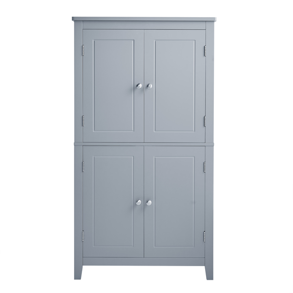 Bathroom Storage Cabinet, Cabinet with Two Doors and Drawers, Adjustable Shelf, MDF Board, Grey  