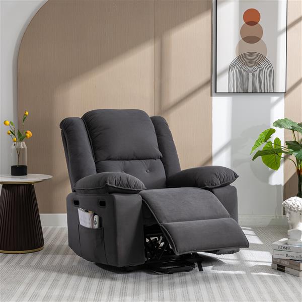 Massage Recliner,Power Lift Chair for Elderly with Adjustable Massage and Heating Function,Recliner Chair with Infinite Position and Side Pocket for Living Room ,Gray