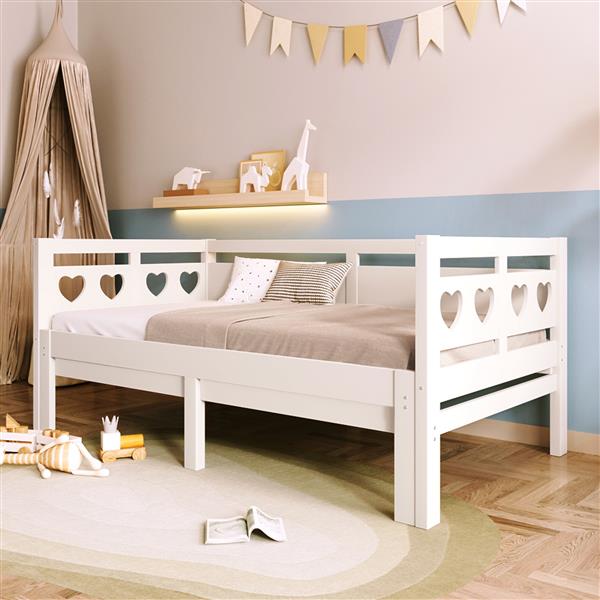 Twin Extending Daybed with Trundle, Wooden Daybed, White