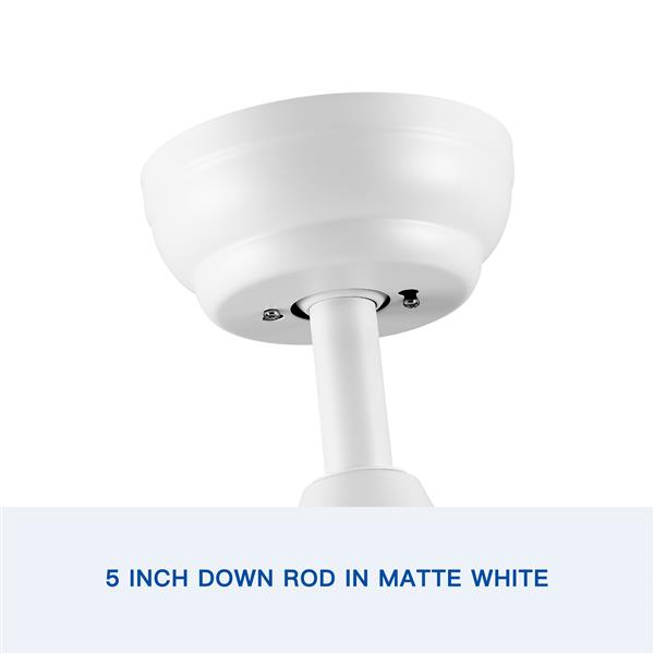 44 In Intergrated LED Ceiling Fan Lighting with White ABS Blade