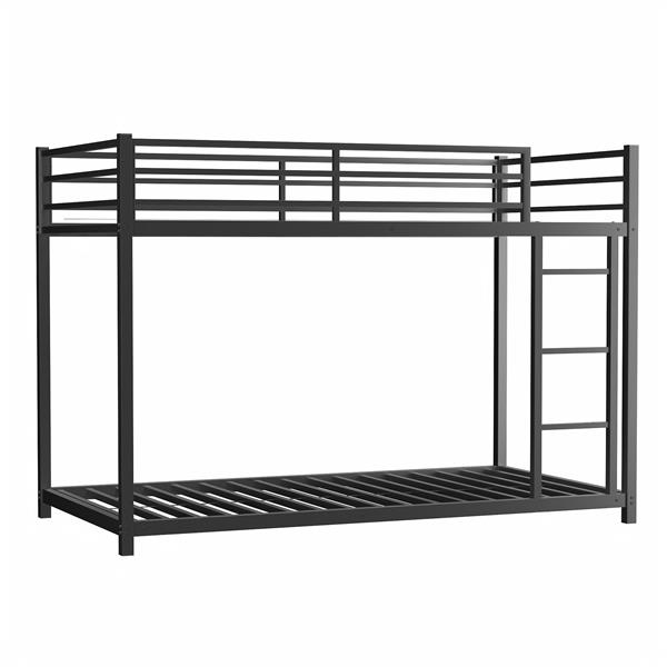 Metal Twin over Full Bunk Bed/ Heavy-duty Sturdy Metal/ Noise Reduced/ Safety Guardrail/No Box Spring Needed,Black