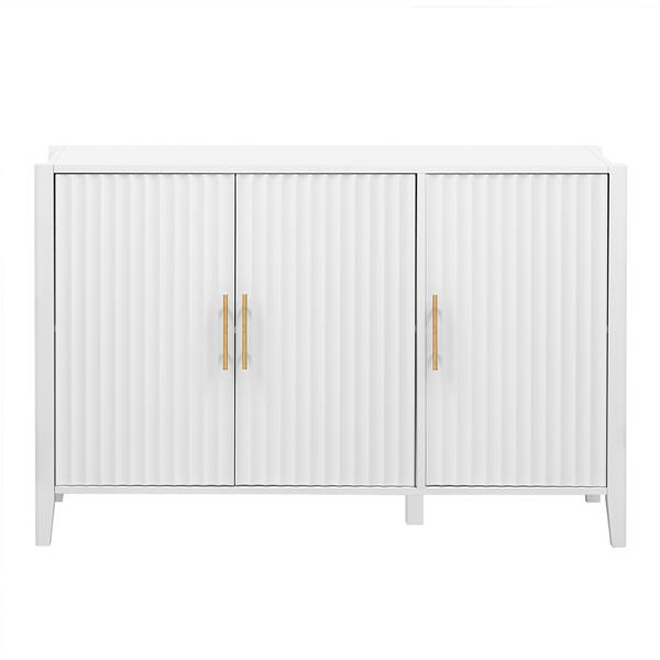 Featured Three-door Storage Cabinet with Metal Handles, Suitable for Corridors, Entrances, Living rooms, and Study rooms