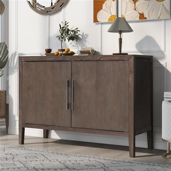 Storage Cabinet Sideboard Wooden Cabinet with 2 Metal handles and 2 Doors for Hallway, Entryway, Living Room