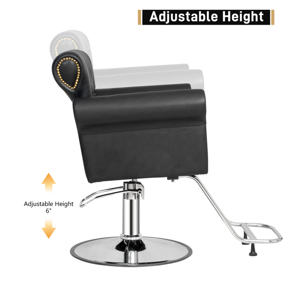 PVC holster electroplated 580 disc rivets acrylic buckle U-shaped foot strap pedestal chair black