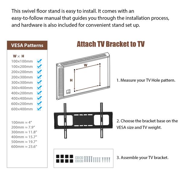 Wooden Storage Tv Stand Black Tempered Glass Height Adjustable Universal Swivel Entertainment Center With Mount TV Stand