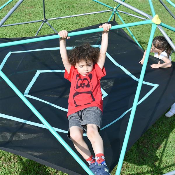 13ft Geometric Dome Climber Play Center, Kids Climbing Dome Tower with Hammock, Rust & UV Resistant Steel Supporting 1000 LBS