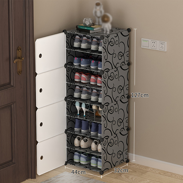 simple dust-proof shoe rack, cute 8-story household economical shoe storage cabinet, 1 column, 8-story shoe cabinet including stickers