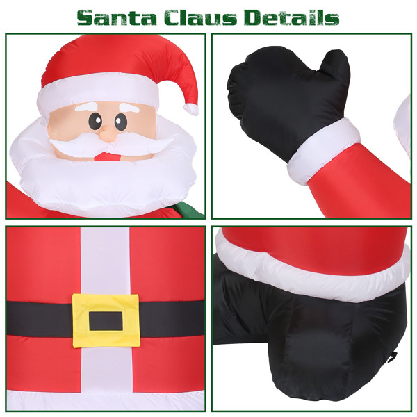 6.4ft Inflatable Christmas Giant Santa Claus Blow up Light up Santa Claus with LED Lights Gift Bag IPX4 Waterproof Christmas Outdoor Yard Lawn Holiday Decoration Xmas Kid Gift