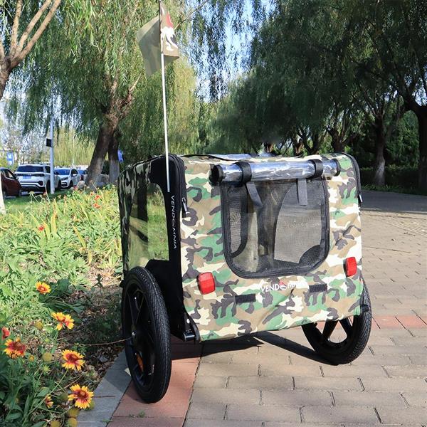 Camouflage Foldable Bicycle Trailer Bike Trailer for Camping Pet Dog Cat Luggage Carry