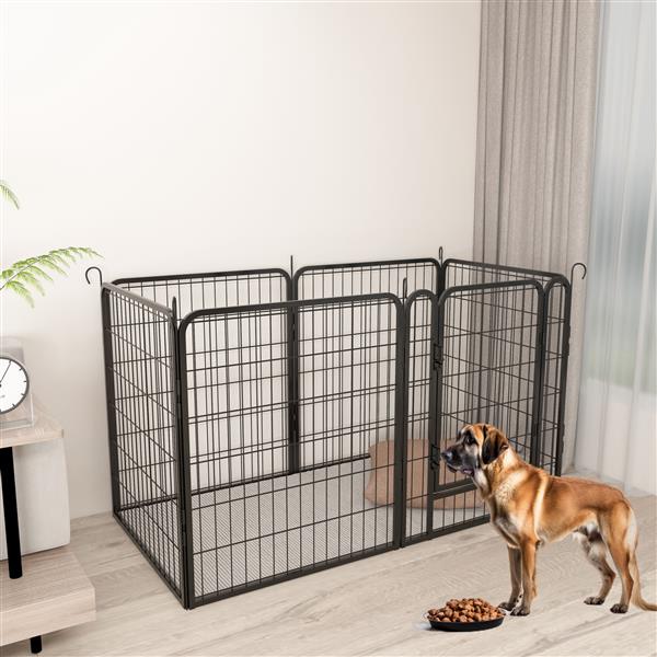 6 Panels Heavy Duty Metal Playpen with door,31.7"H Dog Fence Pet Exercise Pen for Outdoor, Indoor