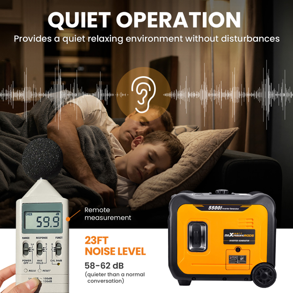 发电机5KW Generator Inverter Power Generator Quiet Emergency Generator E-start 【Amazon/Walmart/TEMU禁售】 -5