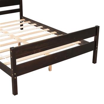 Full Bed with Headboard and Footboard,Espresso