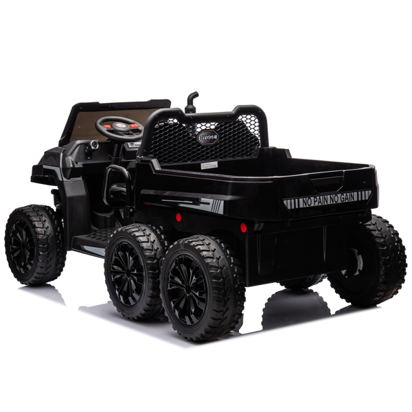 24V 2-Seater UTV-XXL Ride On Truck with Dump Bed for kid,Ride On 4WD UTV with 6 Wheels,Foam Tires, Suitable for Off-Roading,remote control,Three-Point Safety Harness