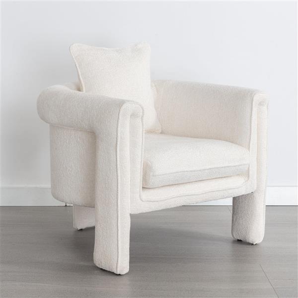 Modern Style Accent Chair Armchair for Living Room, Bedroom, Guest Room,Office, Ivory